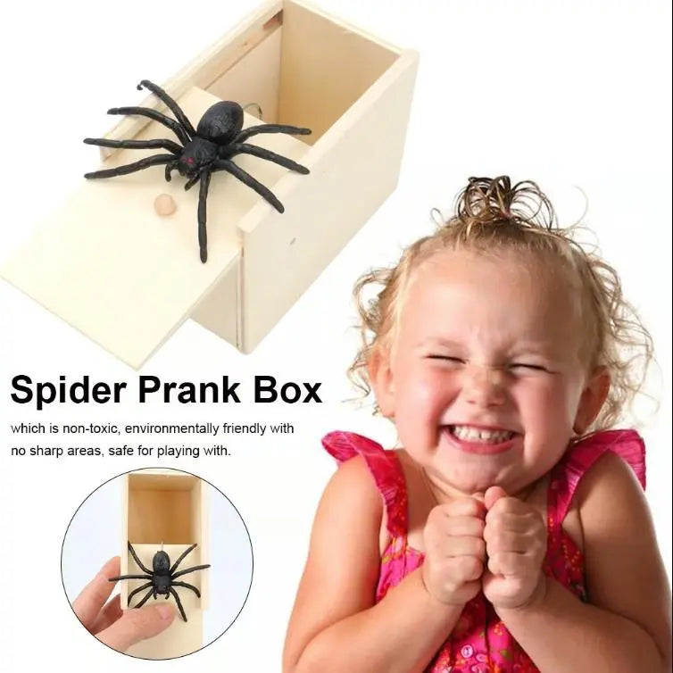 MAVORELY Wooden Spider Prank Box, Surprise Gag Gift for Adults & Teens, Funny Practical Joke Toy for April Fools’ Day, Halloween & Birthdays