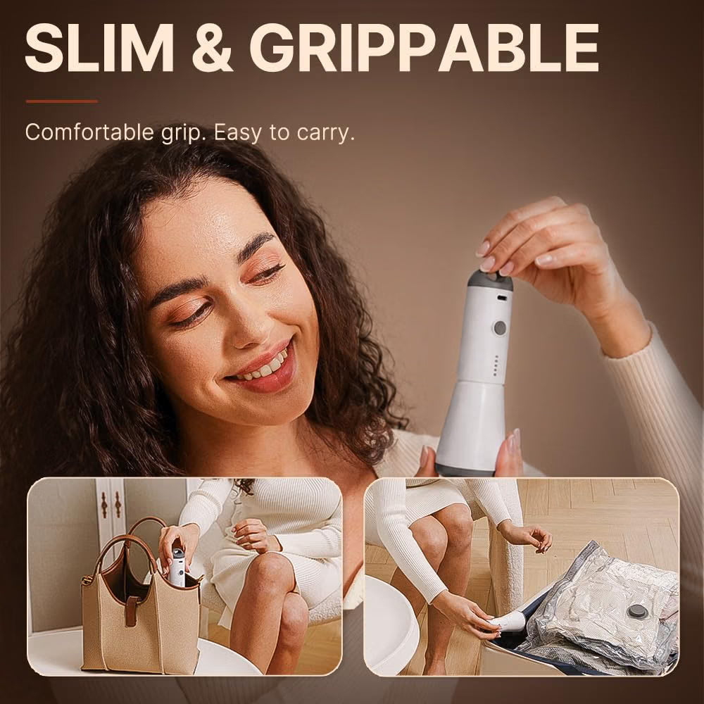 Vacbird Travel Vacuum Bags with Rechargeable Pump, Carry-On Space Saver