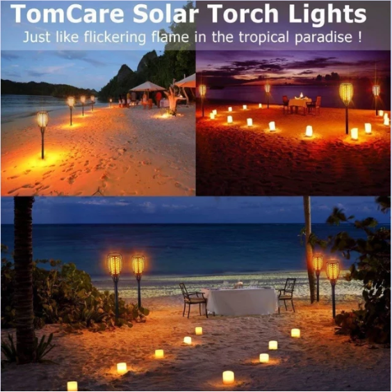 ( 50% OFF )Hot Selling!!!LED Solar Path Torch Light Dancing Flame Christmas night